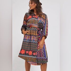 Anthrolologie Farm Rio Ciela Midi Shirtdress Sz XS